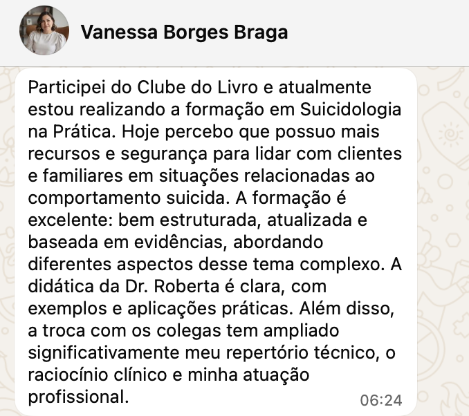 Depoimento de Vanessa Borges Braga